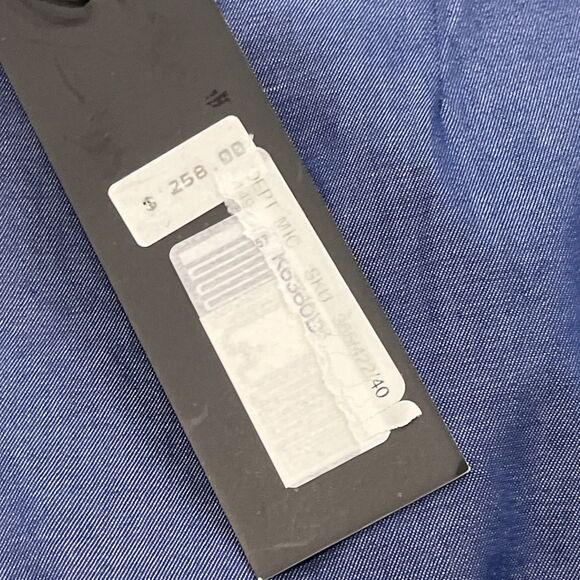 Misook NEW Zip Fly Wide Leg Pants Womens Large x 33" Blue Cotton Pockets Pleated - Picture 13 of 14